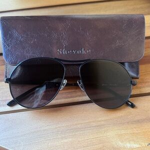 Shevoke Yume Black Aviator Sunglasses